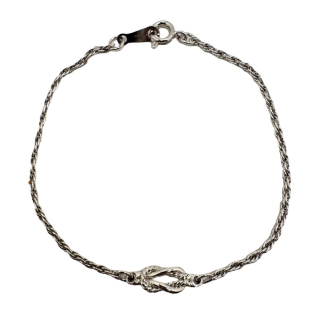 Vintage Avon Silver Tone Twisted Infinity Knot Dainty Bracelet